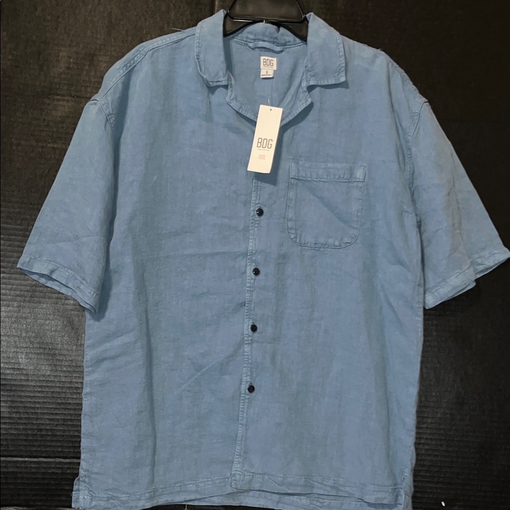 BDG Men's Denim Blue Polo Shirt
